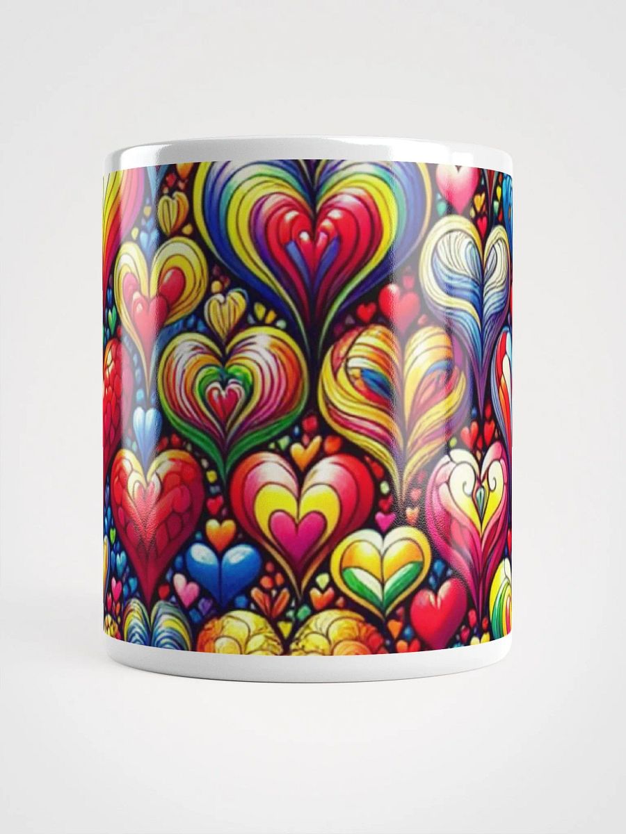 Vibrant Technicolor Hearts Ceramic Mug product image (2)