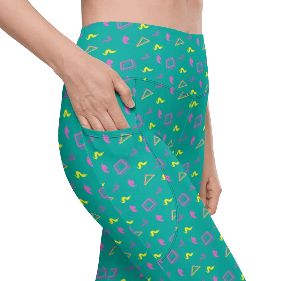 Oh Worm? teal pattern pocket leggings product image (8)