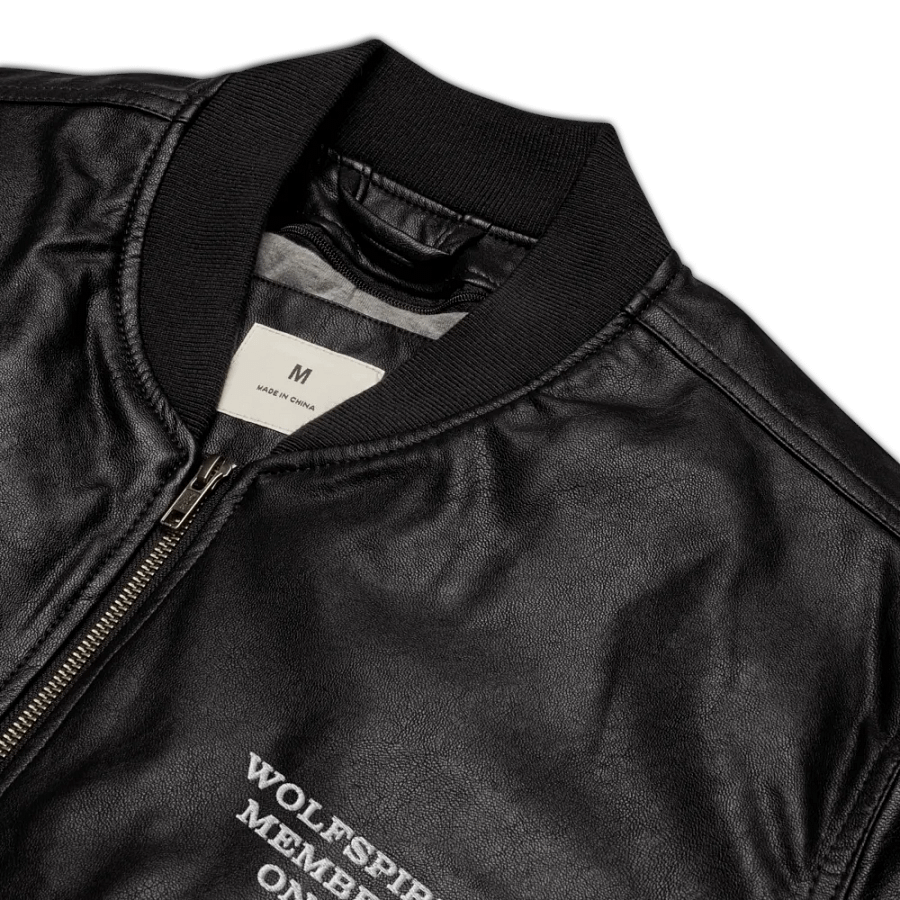Wolfspirit Members Only Faux Leather Bomber Jacket product image (8)