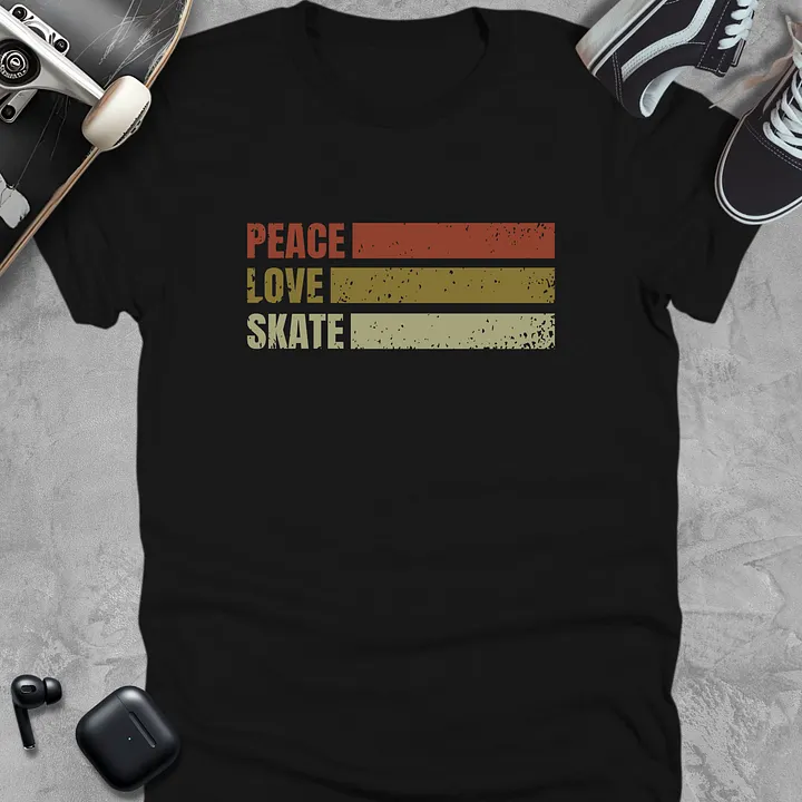 Peace Love Skate, Skateboarding T-Shirt Unisex product image (1)