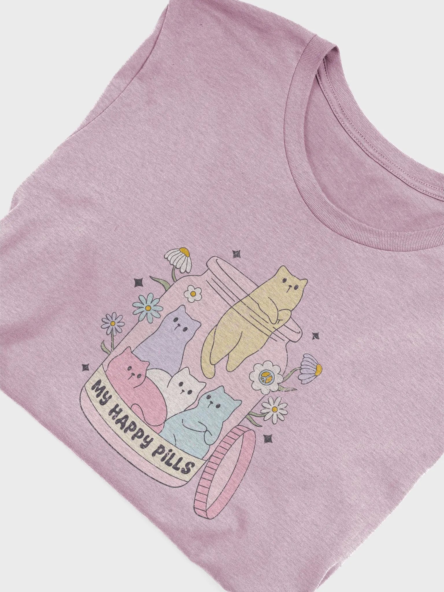 Whimsical 'My Happy Pills' Cat Jar T-Shirt product image (3)