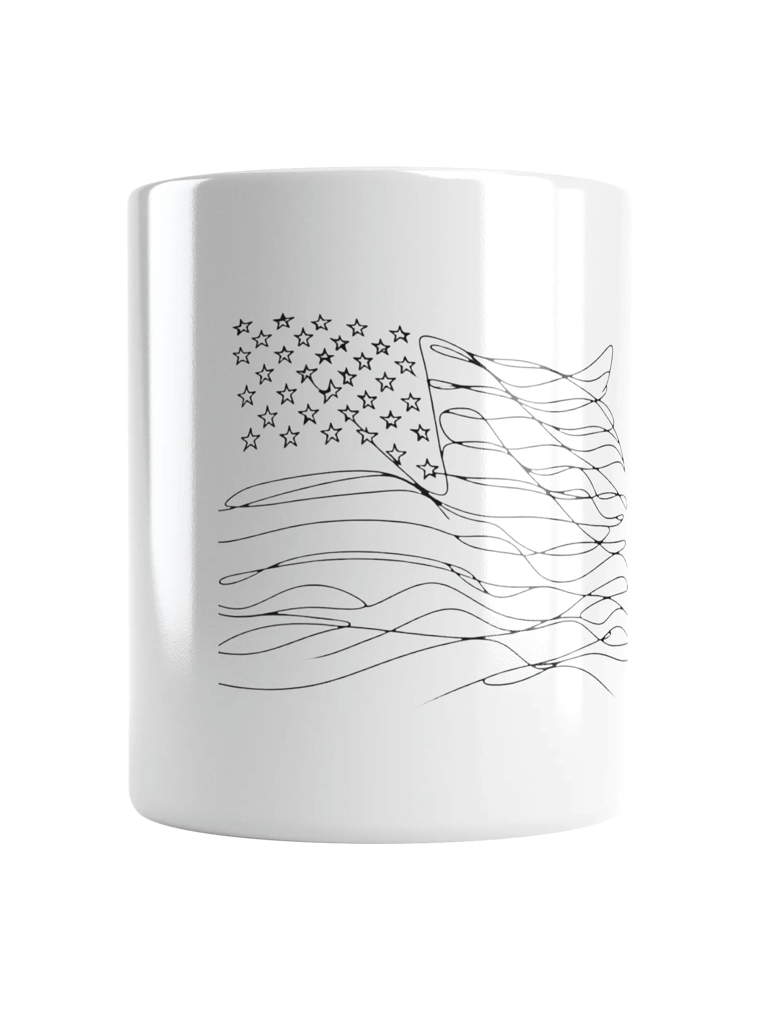USA Flag Line Art White Glossy Mug product image (13)