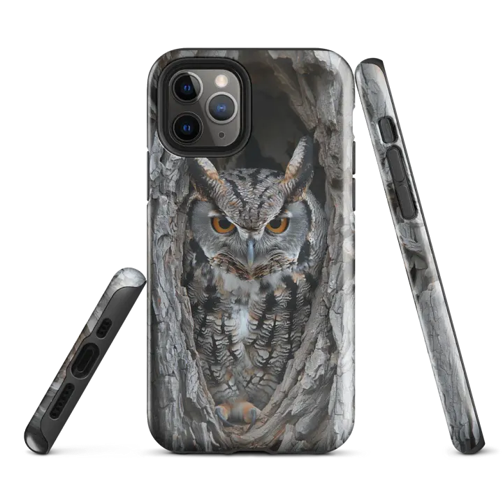 Camouflage Owl in Tree - Tough Phone Case product image (1)