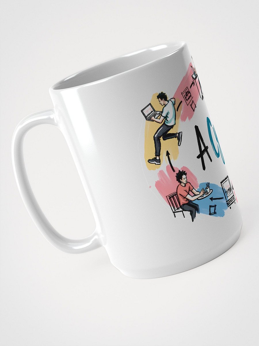 Daily Life Cycle Poster | Vibrant Illustration Art Glossy Mug product image (3)