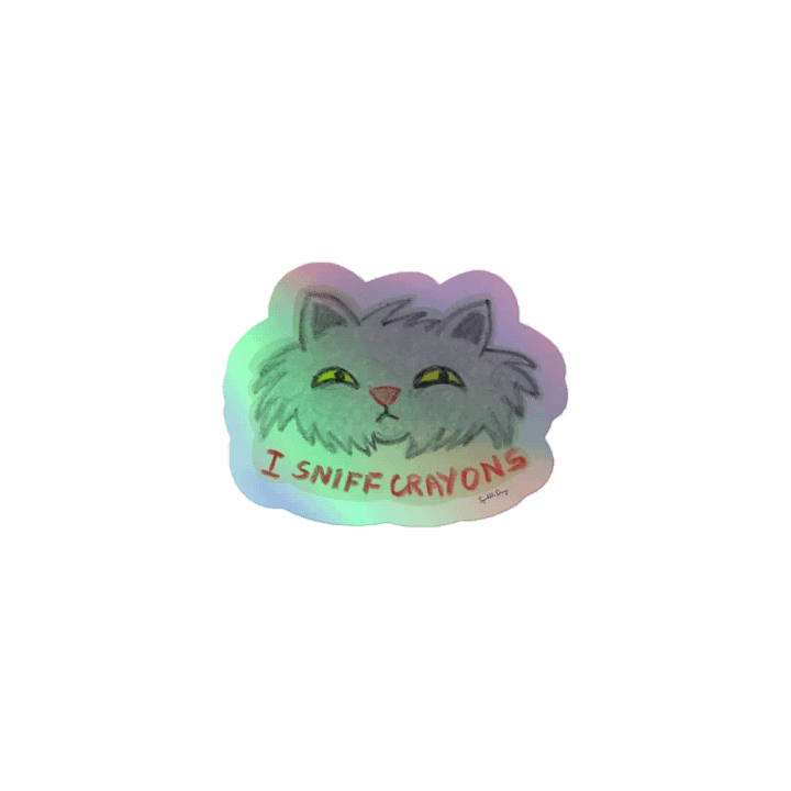 'I Sniff Crayons' Holographic Sticker product image (1)