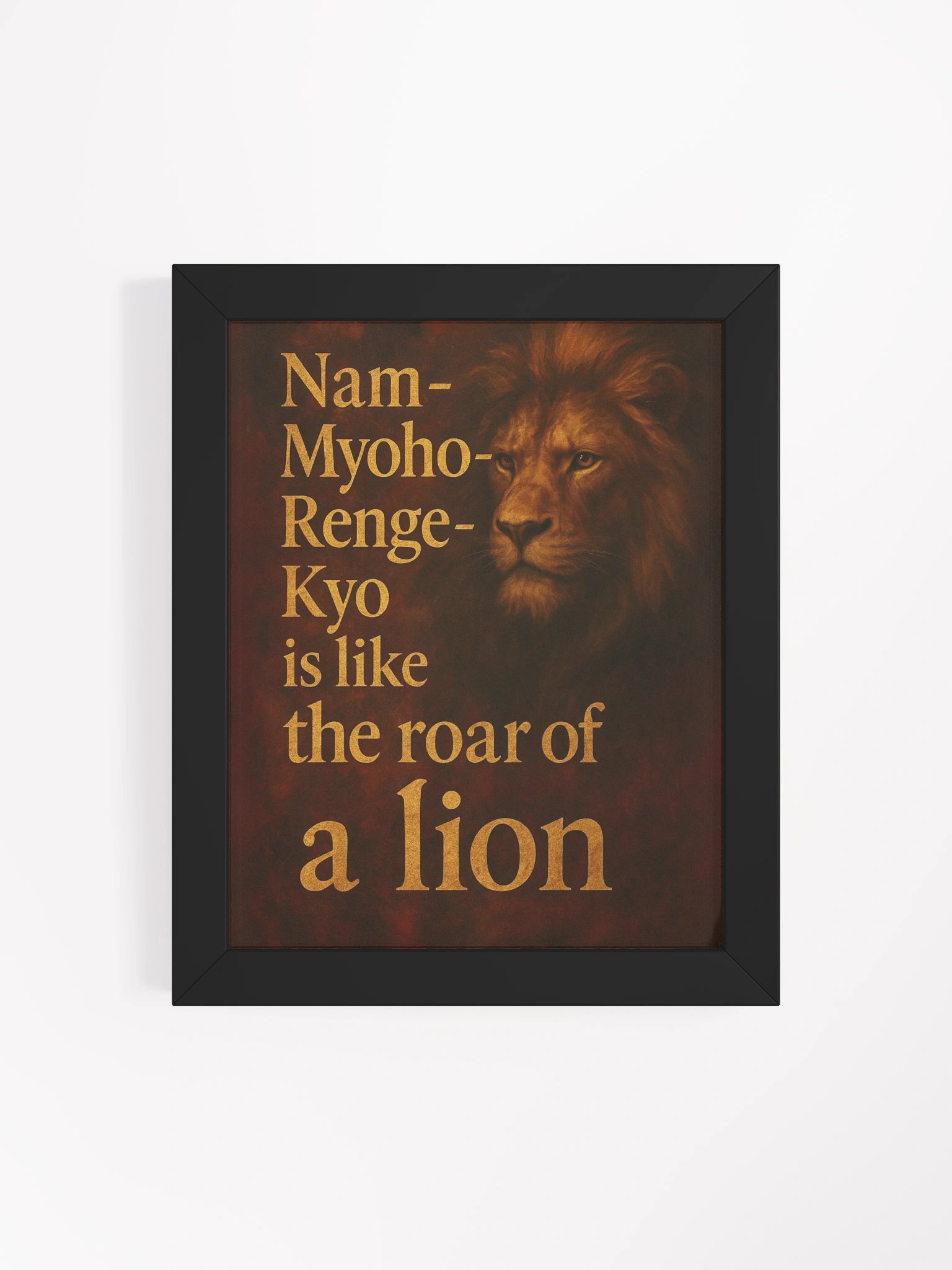 Nam-Myoho-Renge-Kyo Lion Roar Framed Poster – Bold Nichiren Buddhism Wall Art product image (4)
