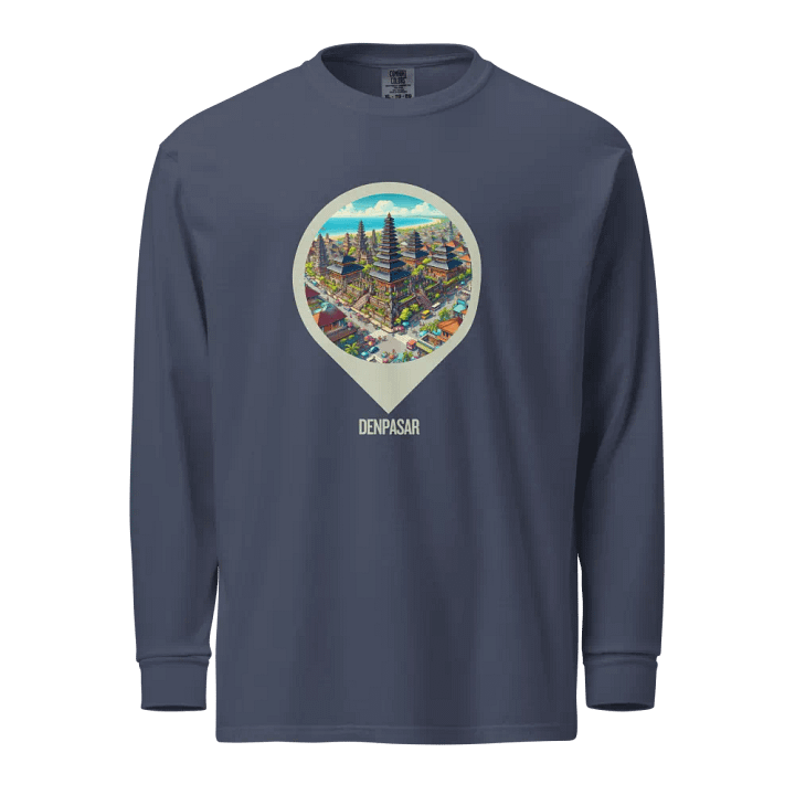 Temple City Long Sleeve Shirt | AI Design denpasar city in Bali Island Indonesia product image (1)