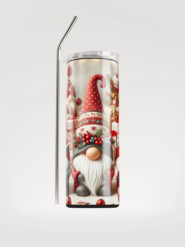 Get into the festive spirit with our Stainless Steel Tumbler featuring adorable Christmas gnomes! 🎅 product image (1)