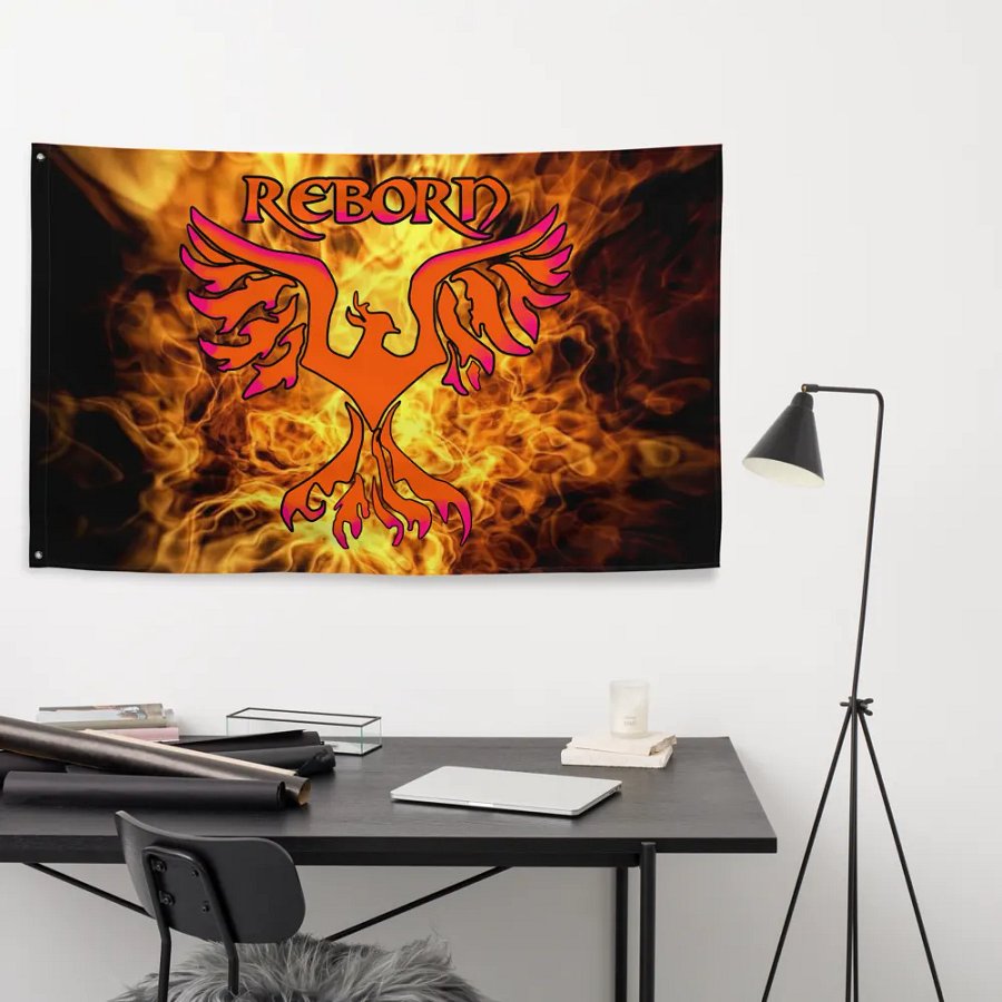 Fire Reborn Phoenix All-Over Flag product image (9)