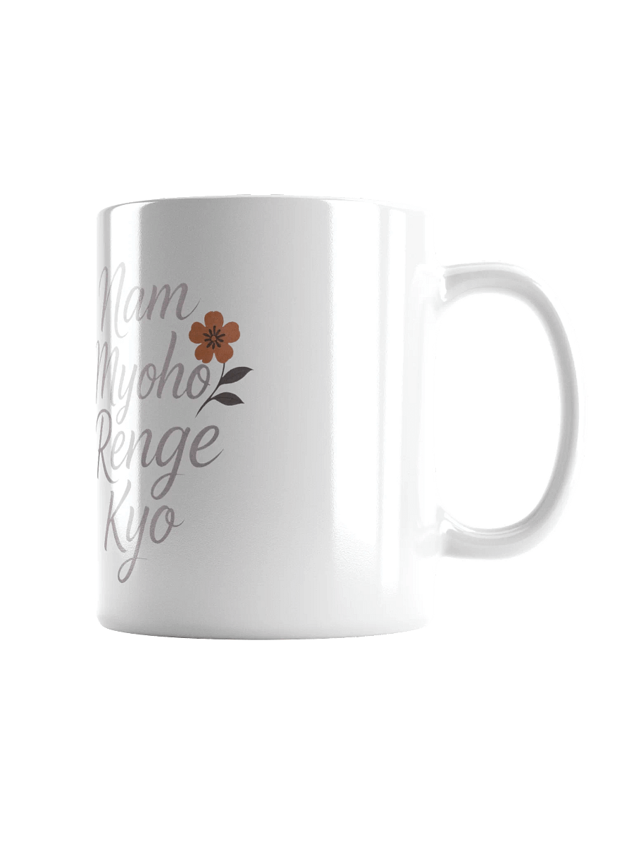 Nichiren Buddhism White Glossy Mug - Sacred Chant for Daily Practice product image (1)
