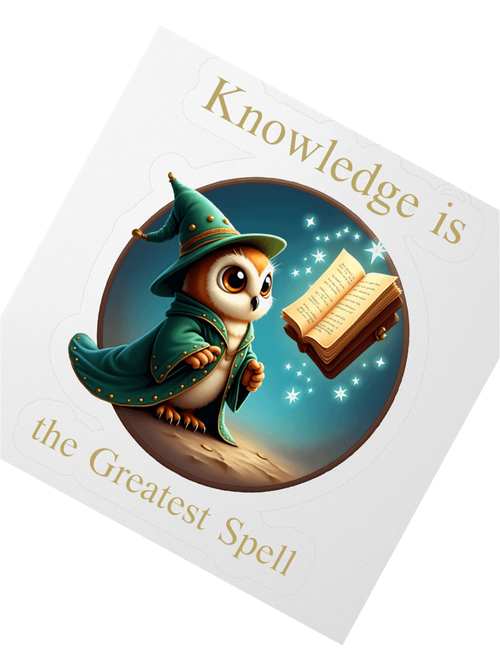 Knowledge is the Greatest Spell – Wizard Owl Sticker product image (6)