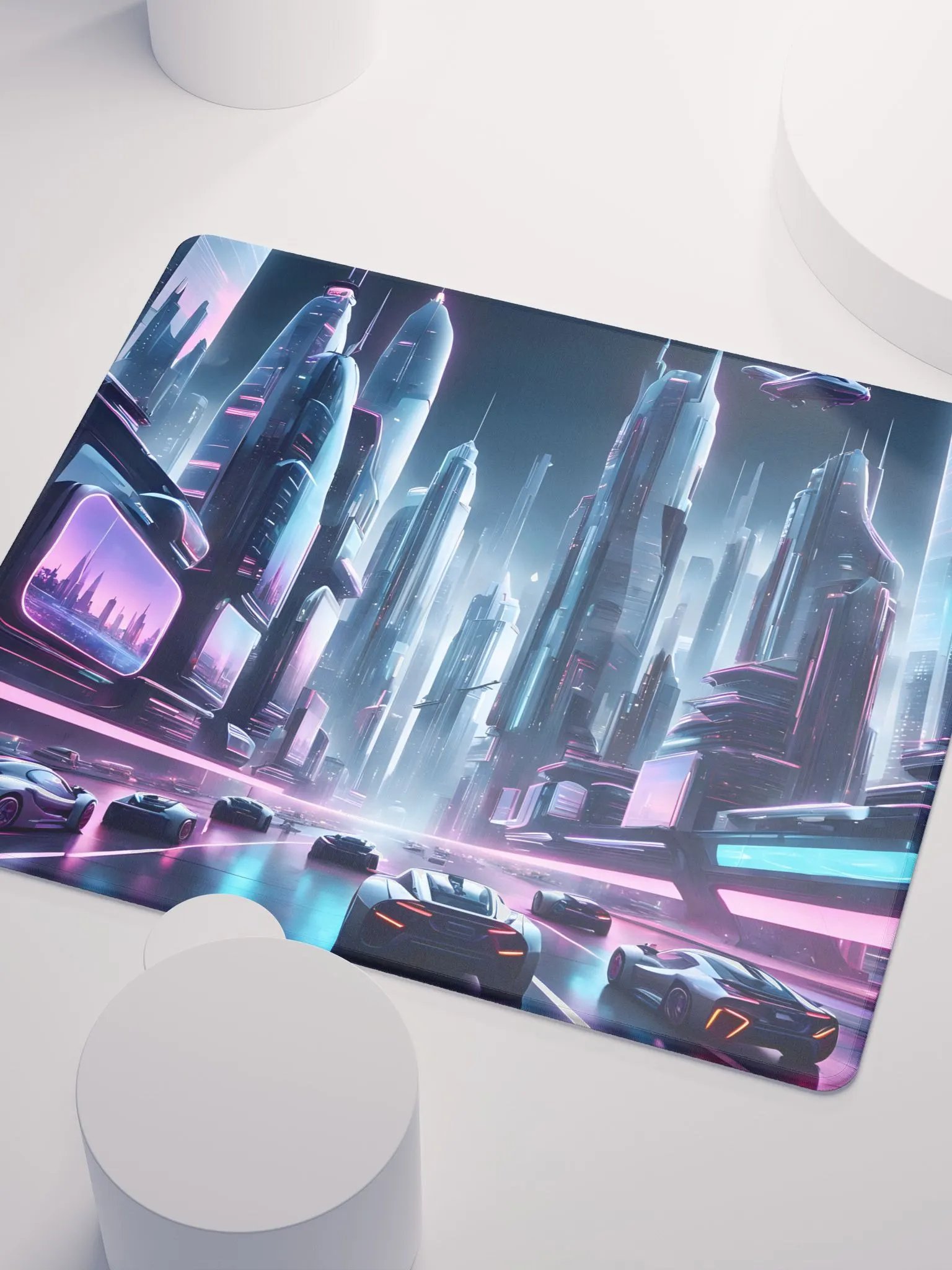 City with Neon Light Gaming Mouse Pad product image (3)