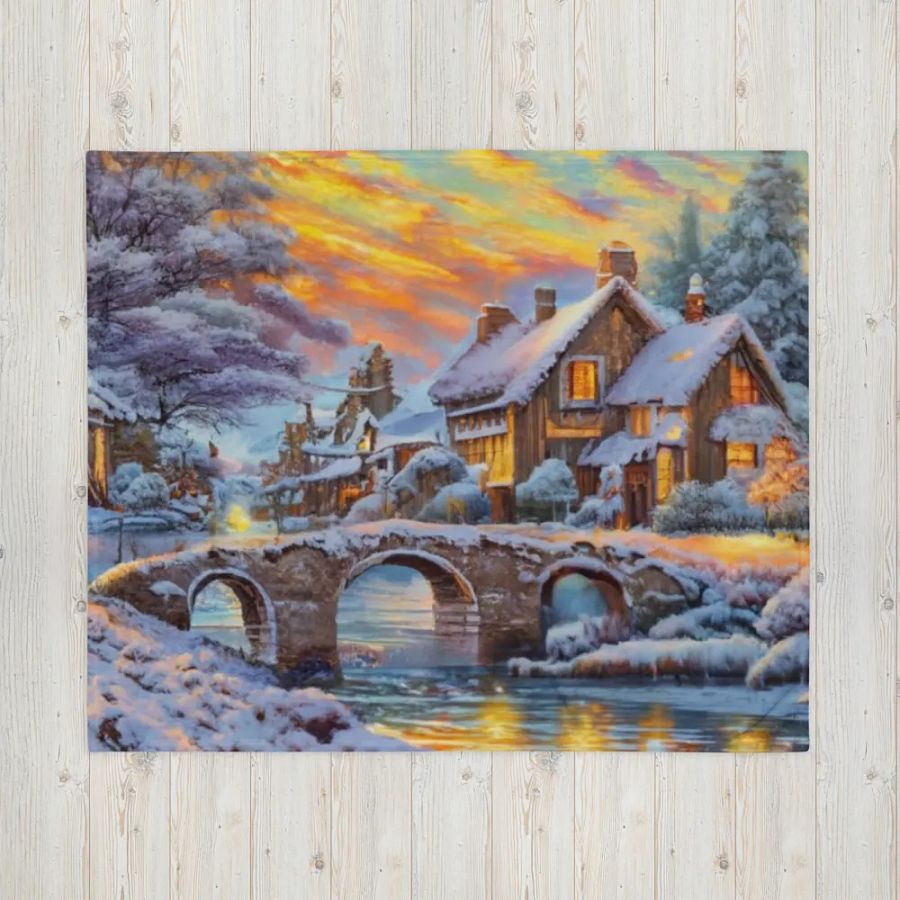 Winter Cottage Throw Blanket product image (7)