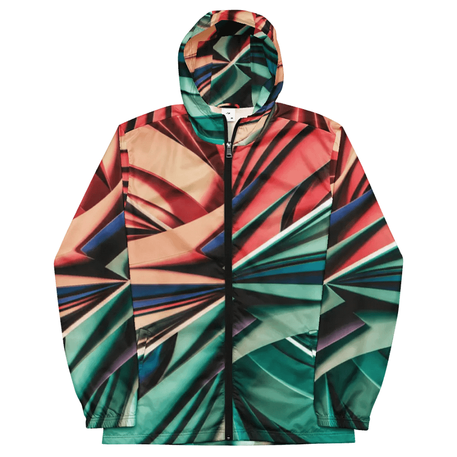 Abstract Geometric Unisex Windbreaker in Vibrant Colors (XS-3XL) product image (3)