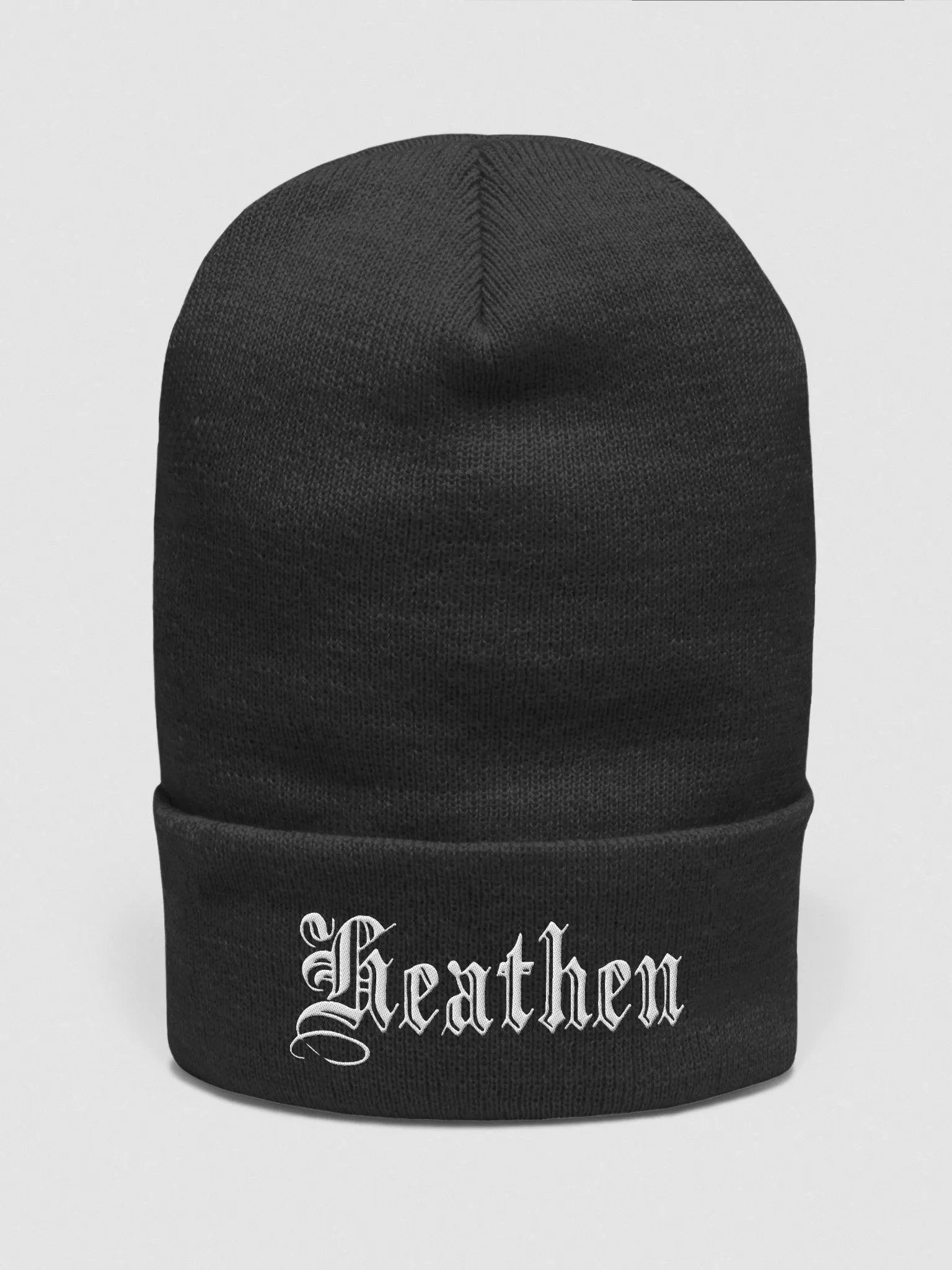 Heathen Beanie | White on Black product image (8)