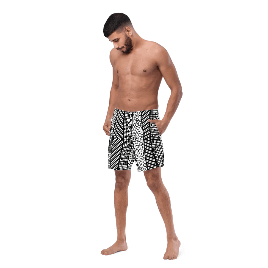 Modern pattern in black and white Swim Trunks product image (1)