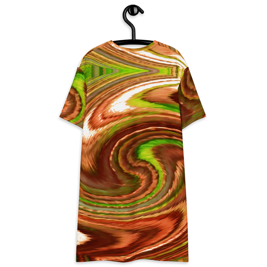 Abstract Swirling Earth Tones Lochan Reflections Women's T Shirt Dress product image (10)