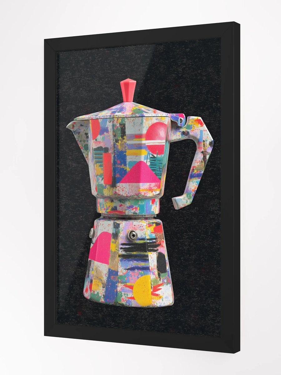 Coffee moka Pot Vibrant Matte Poster in Ayous Wood Frame product image (4)