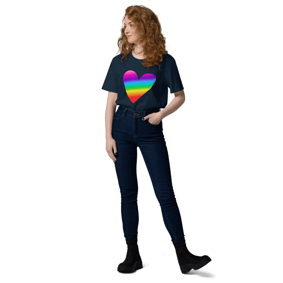 Rainbow Heart Stanley/Stella Organic Cotton T-Shirt product image (172)