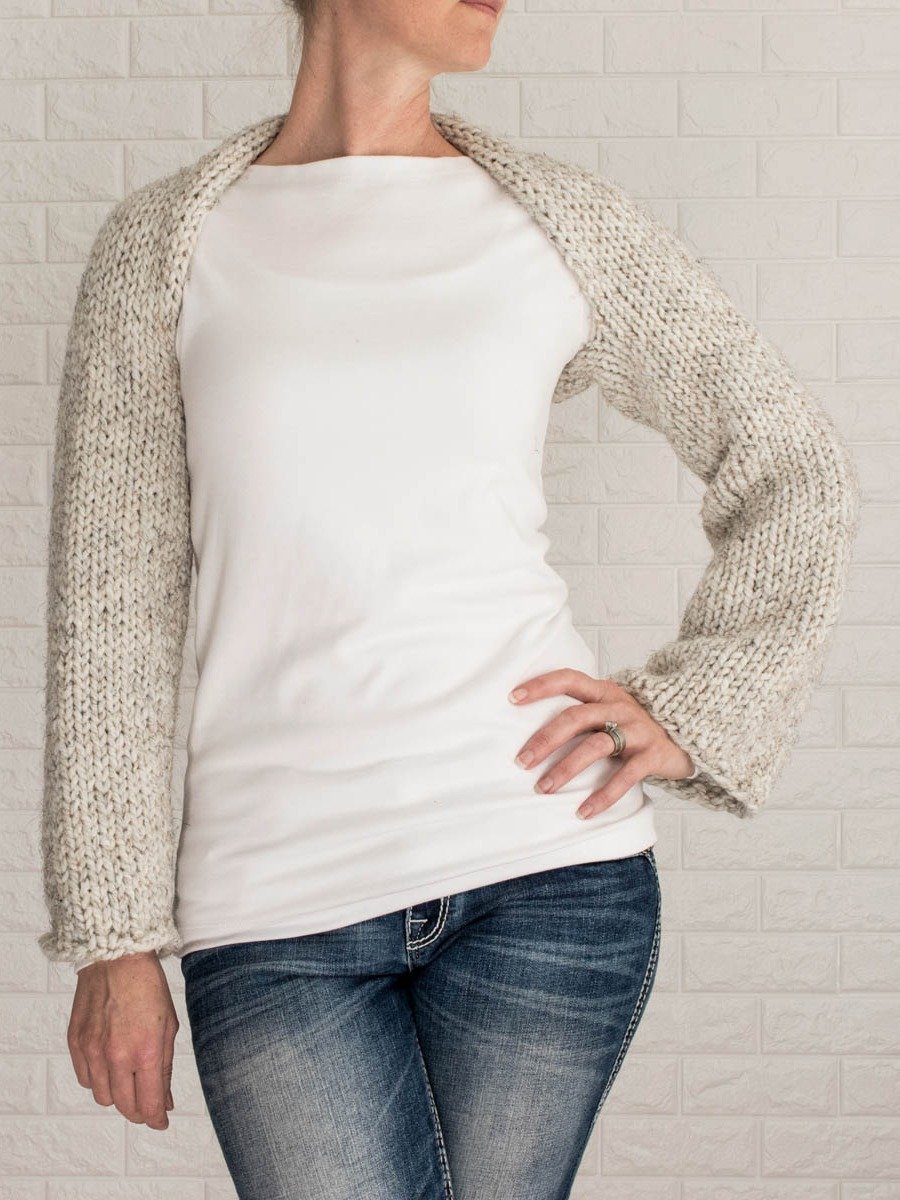 Shrug Sweater Crop Top Knitting Pattern - Thrive product image (3)