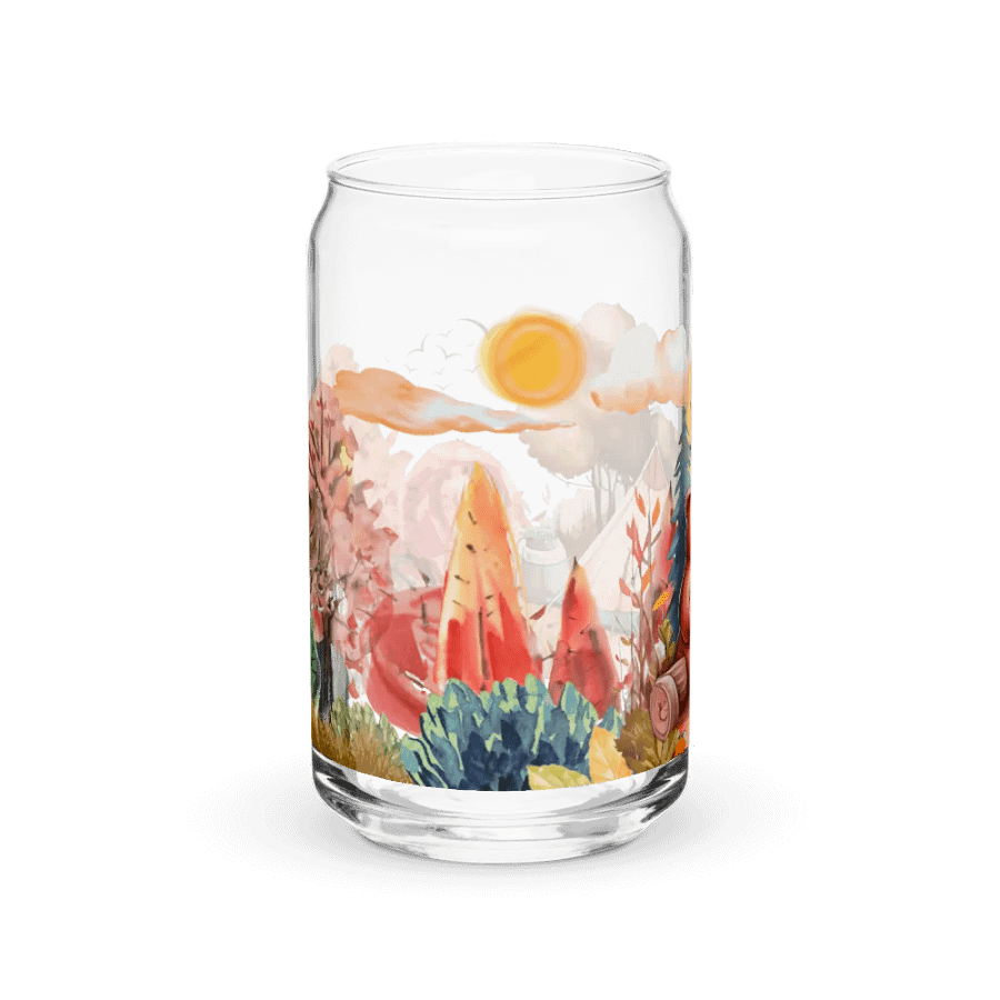Camping Bear Glass Can | Wilderness Adventure Drinkware product image (10)