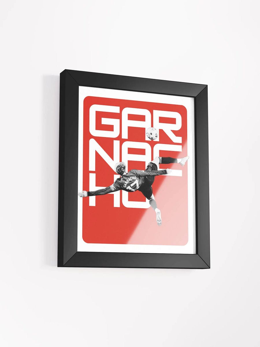 Alejandro Garnacho BW Manchester United Name Art Framed Print product image (2)