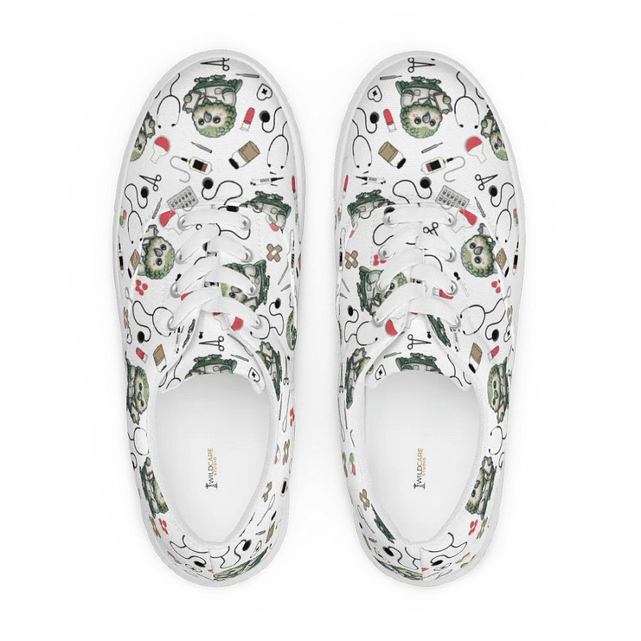 Cute Medical Kakapo Lace-up Canvas Shoes (White) product image (5)