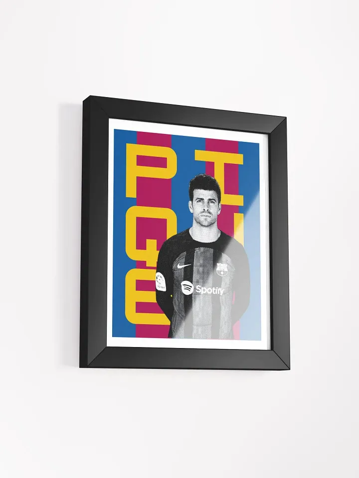 Gerard Piqué BW Barcelona Name Art Framed Print product image (2)