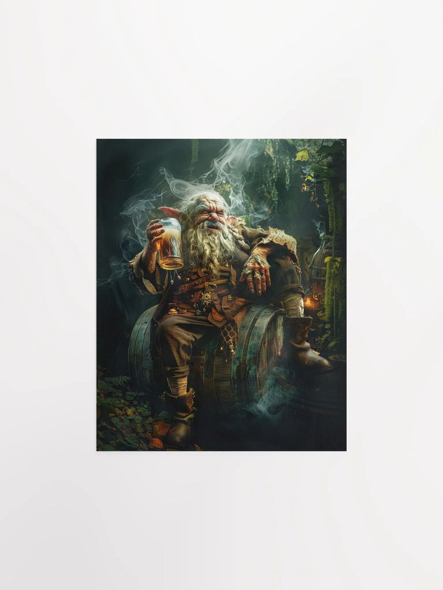Elder elf drinking a beer - Poster product image (1)