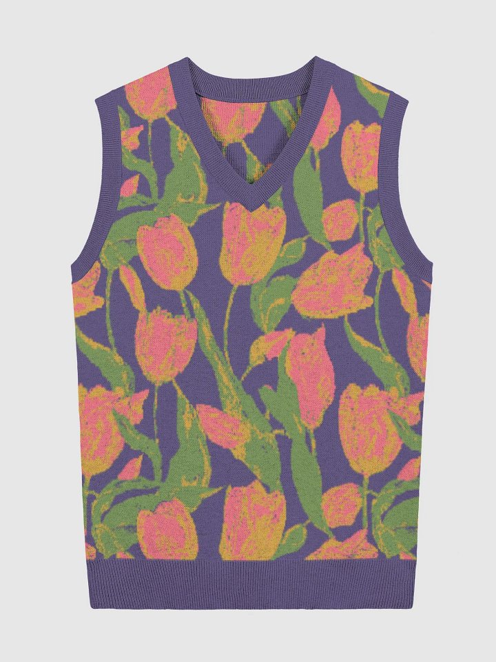 Blossom Visions Knitted V-Neck Vest product image (5)