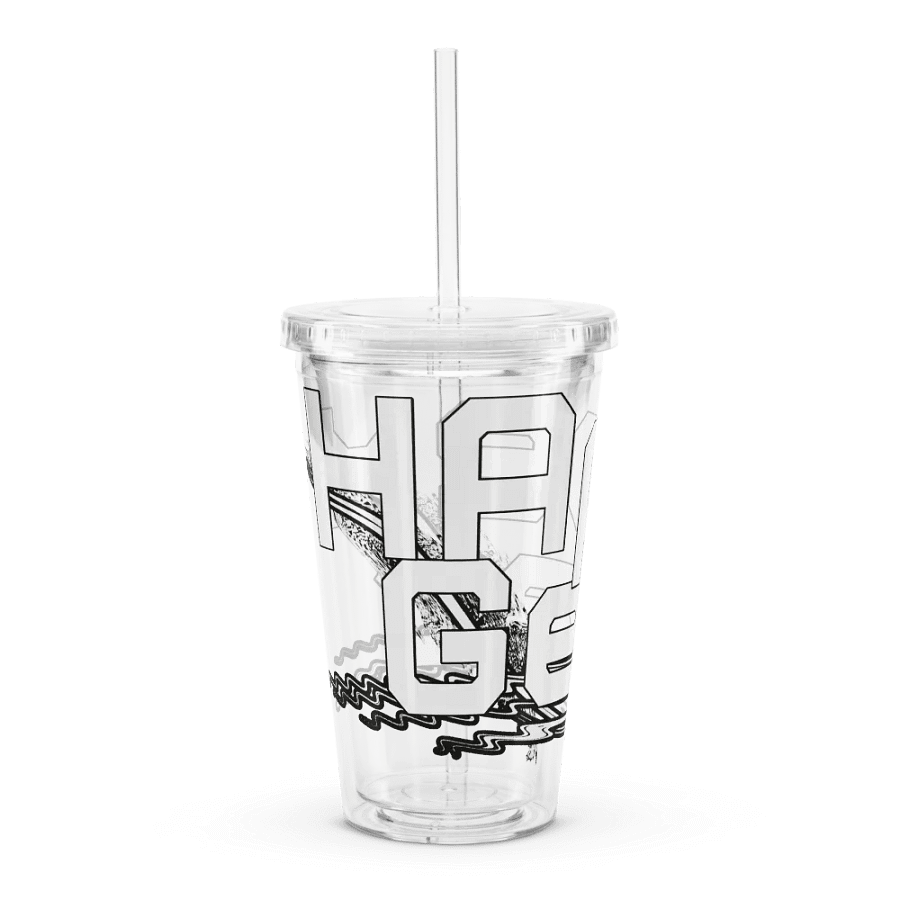 Double Wall Clear Plastic Tumbler (16 oz) - White HApex Gear White Logo product image (5)