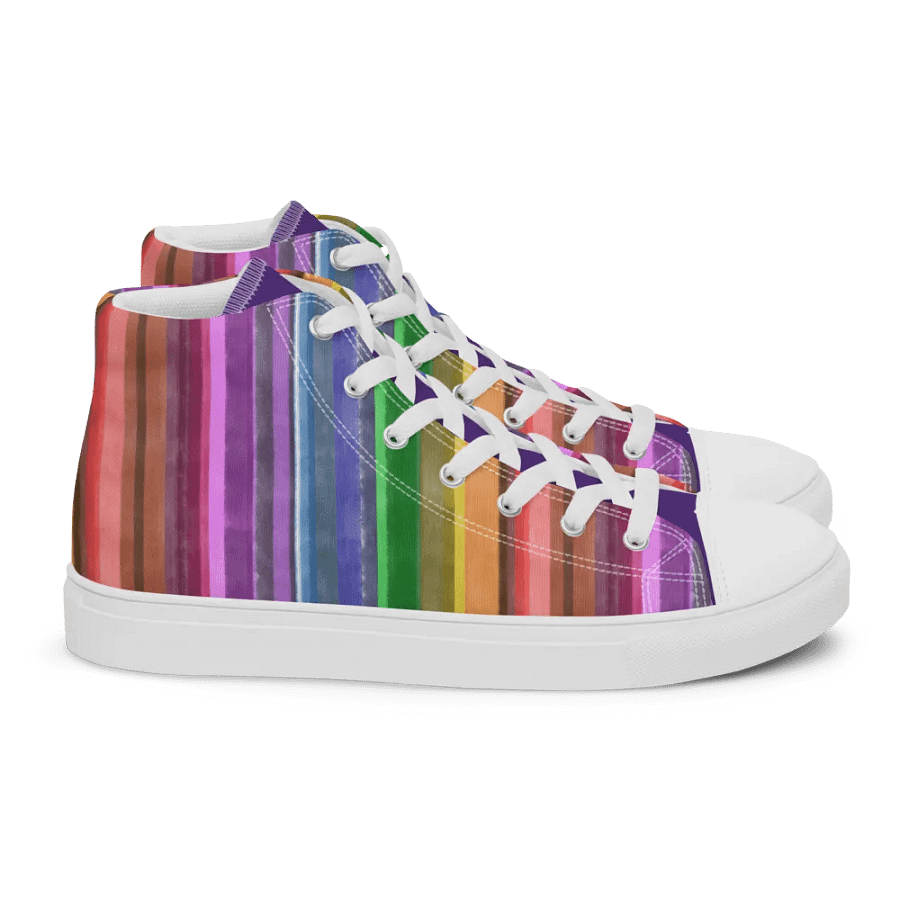 Cool Gouache Women's High-Top Canvas Shoes product image (13)