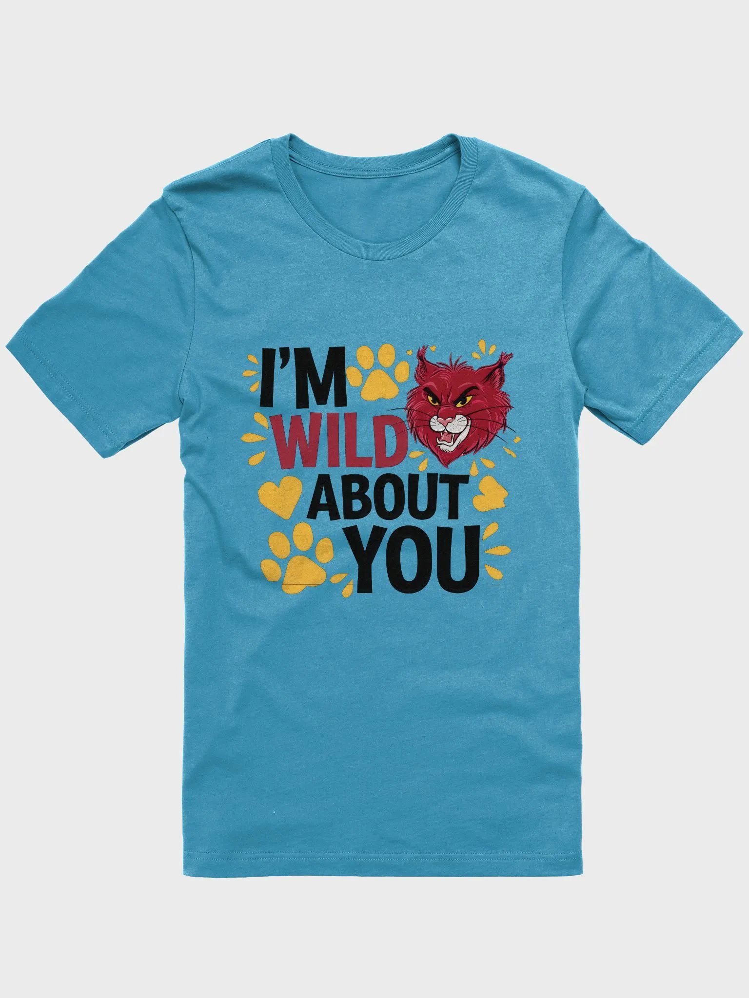 Wild About You - Cute Valentine Bobcat Paw Print T-Shirt product image (1)