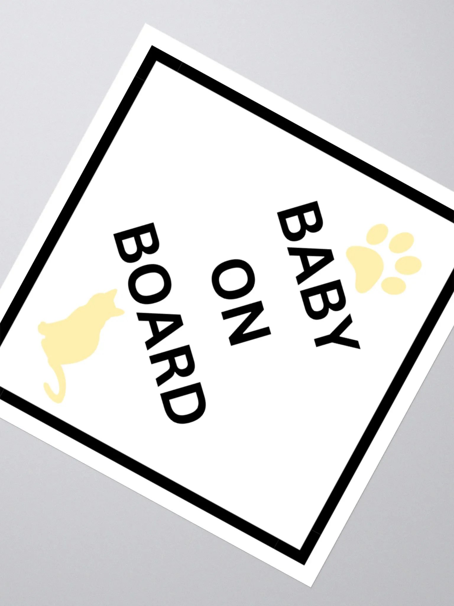 Cat Baby on Board Sticker - Ginger on White product image (2)