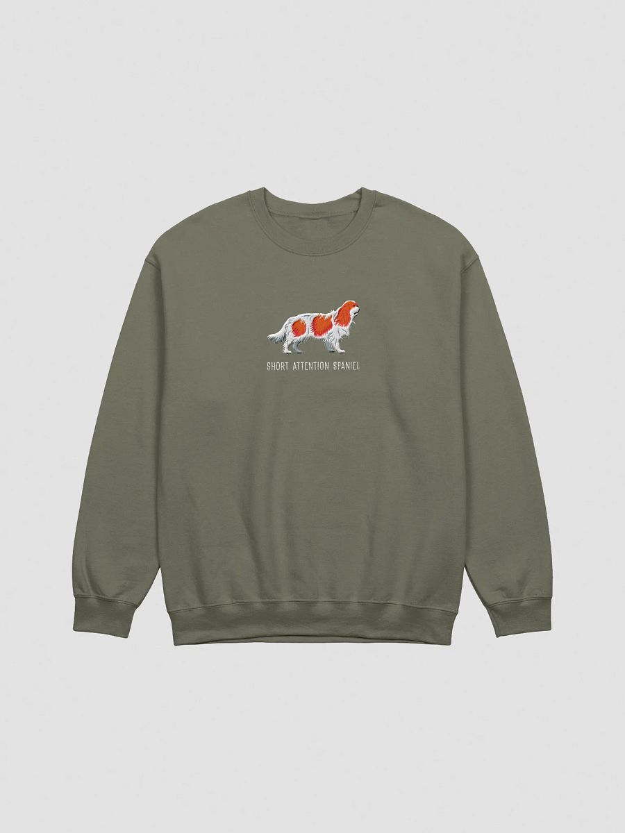 Short Attention Spaniel Sweatshirt (Embroidered) of a King Charles Spaniel(Blenheim) product image (13)