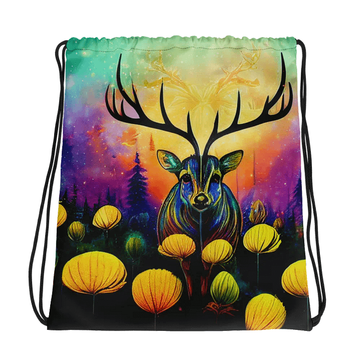 Mystical Deer All-Over Drawstring Bag product image (1)