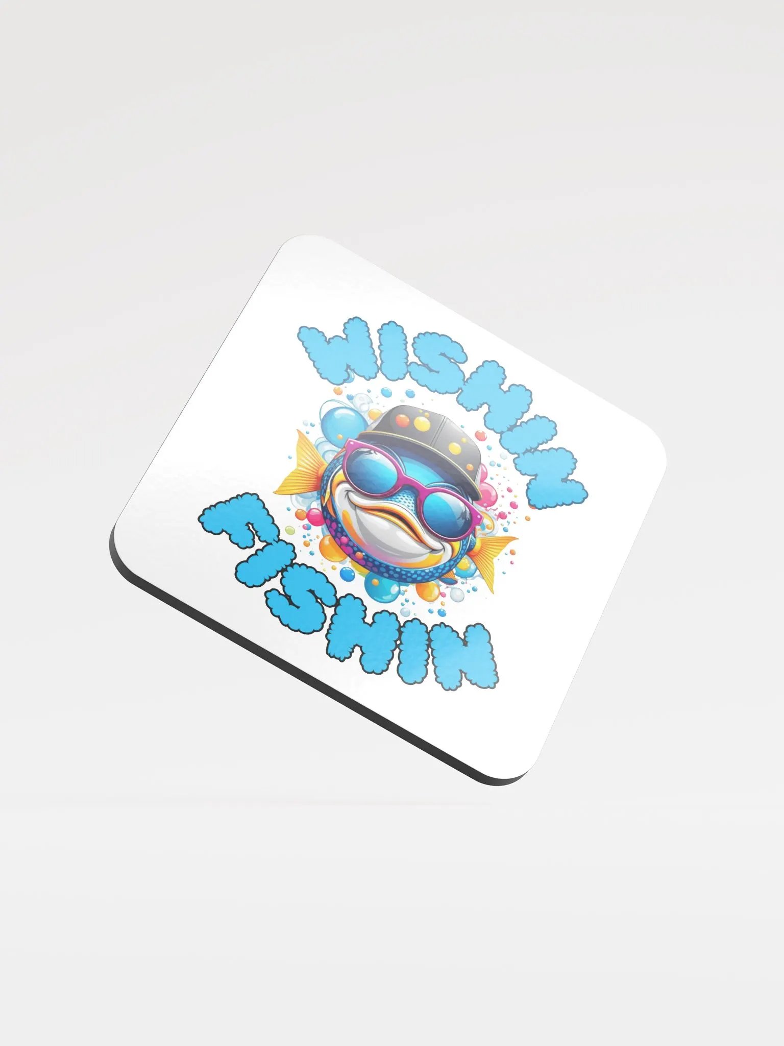 Wishin Fishin Glossed Cork Coaster product image (2)