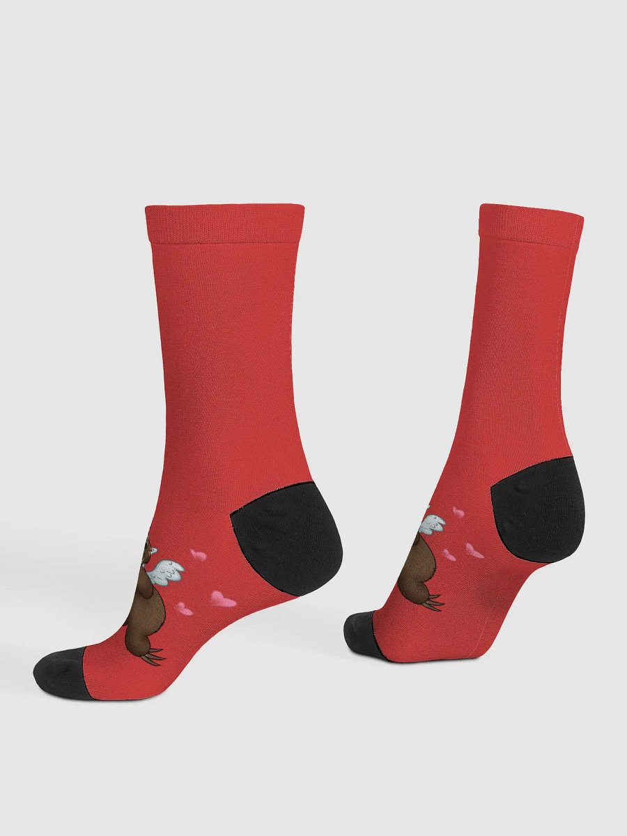 Red Cupid Sloth Crew Socks product image (4)