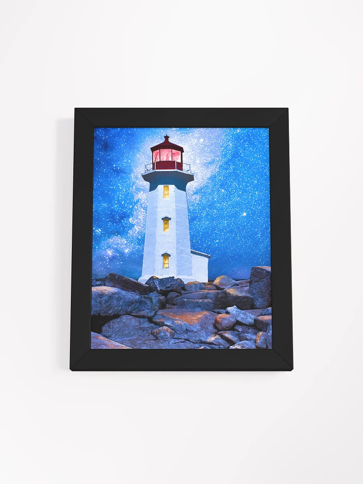 Peggy's Cove Lighthouse By Night - Nova Scotia Framed Poster product image (1)