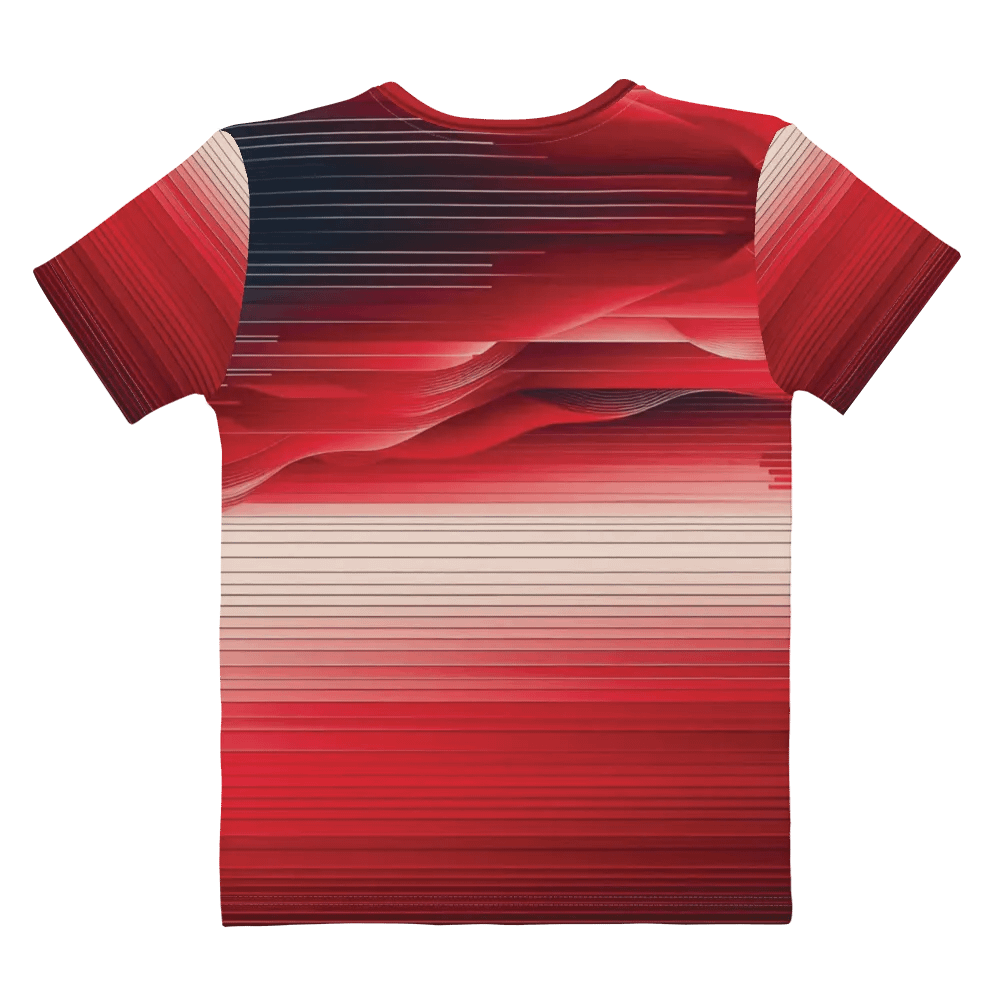 Women's Full-Print-8 Red Glitch Tee product image (4)