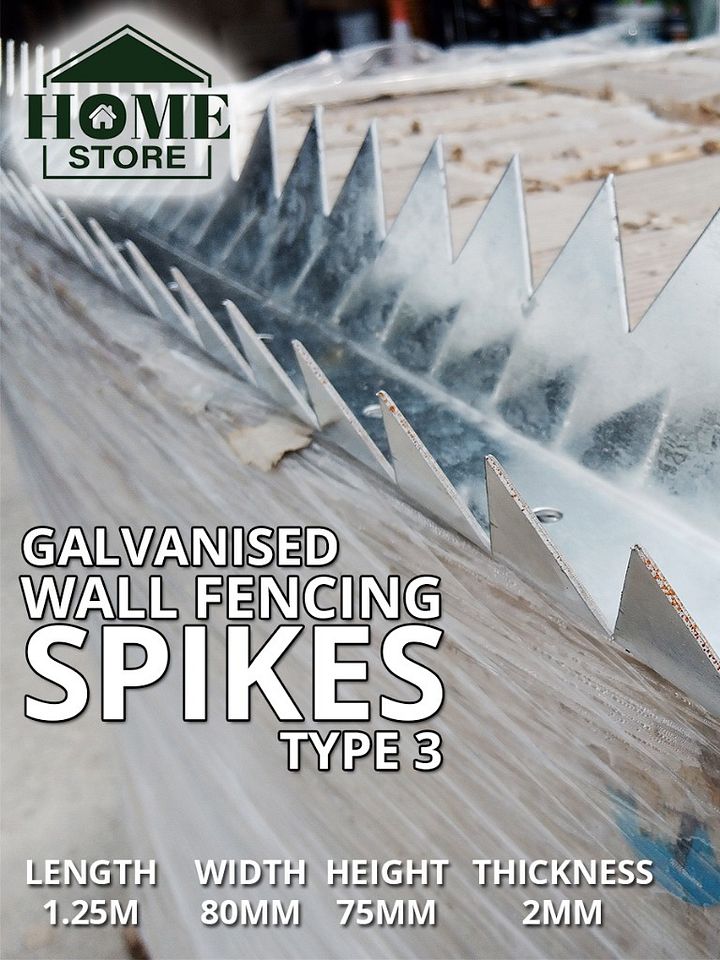 Home Store Security Wall Fencing Spikes Type 3 – Galvanized (1.25M) product image (1)