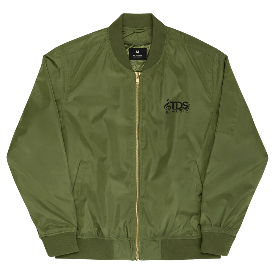 TDS Music Threadfast Premium Recycled Bomber in Army Green and Black (XS-3XL) product image (4)