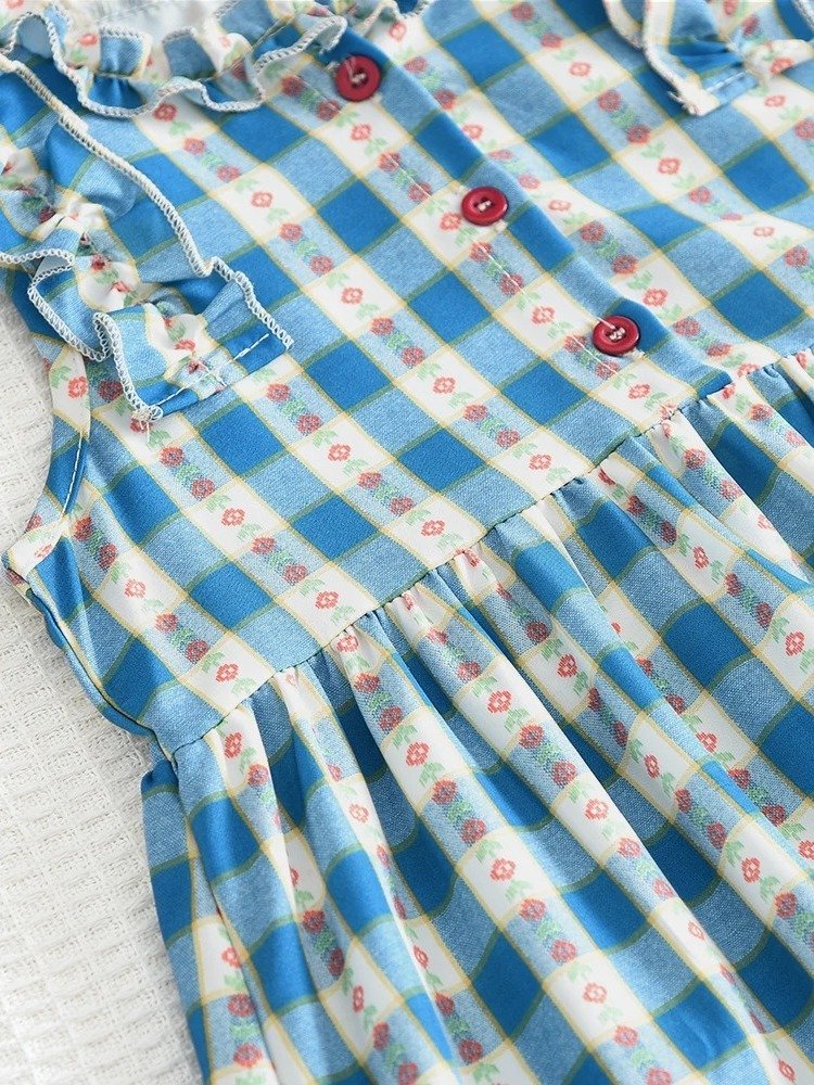 Blue Meadow Ruffle Check Dress" product image (5)
