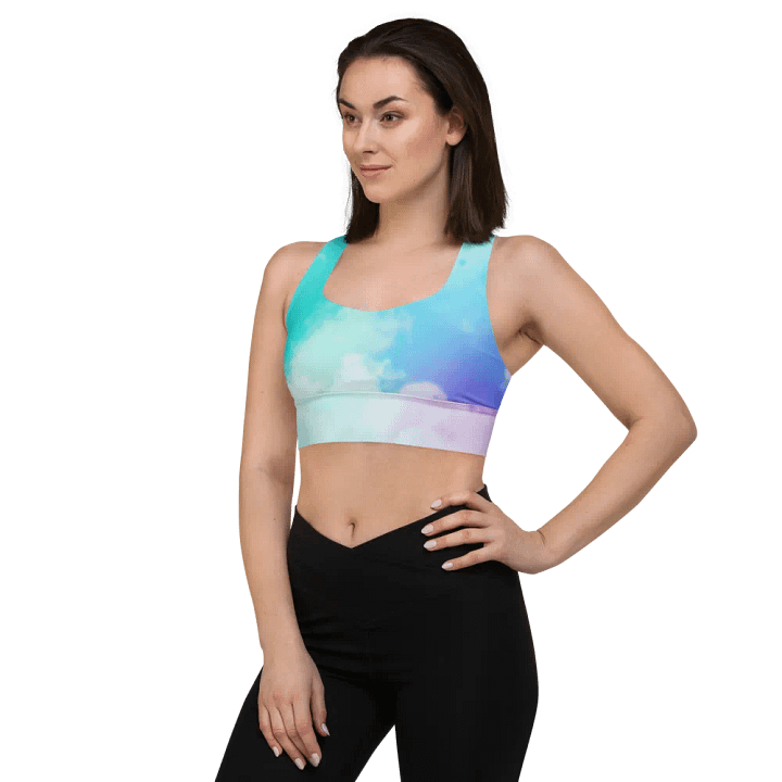 Blur cloud rainbow Design Longline Sports Bra - v2 product image (1)
