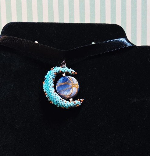 Teal and brown moon product image (1)