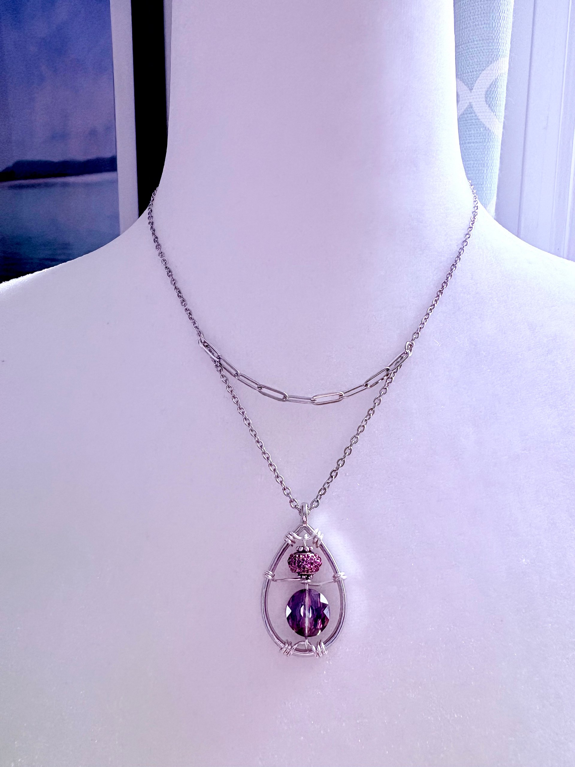 MFD-00251 | Enchanted Siren’s Amethyst-Esque Pendant Necklace – February Birthstone Inspired | Handmade Jewelry by Monique Faella Designs™ product image (4)