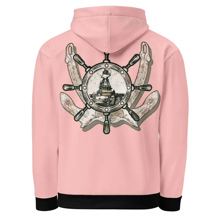 Pink Twin anchor ship wheel & Tug CE Hoodie product image (1)