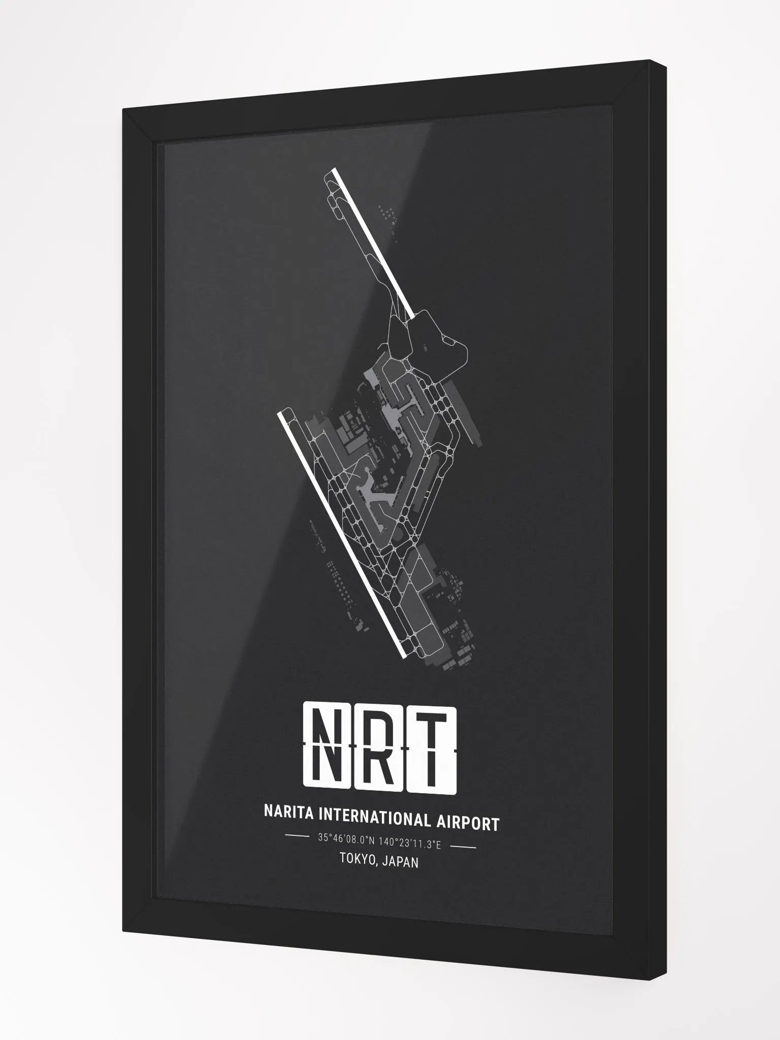 Framed Airport NRT Premium Map On Matt Paper product image (2)
