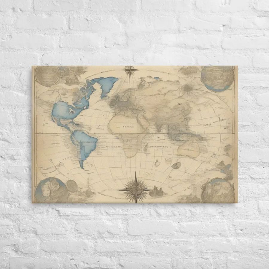 World Map for Wall Art | Earth Impressions Hand-Drawn World Map [24