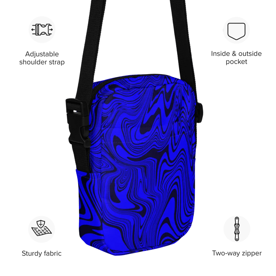 Utility Crossbody Bag - Abstract Blue Swirls product image (12)
